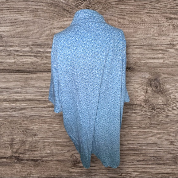 California Men’s XXL Blue Floral Button Down Shirt Short Sleeve NWT - Picture 2 of 5